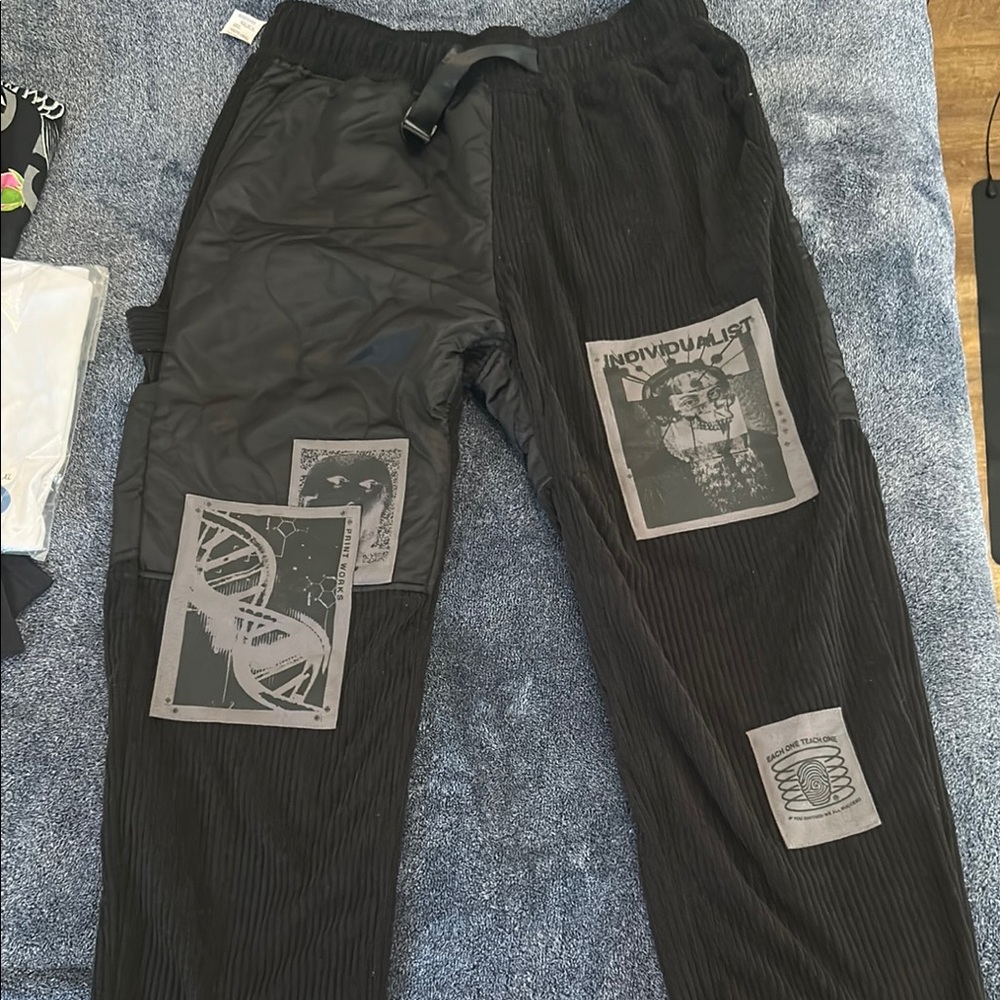 Black Graphic Men's Pants Individualist Brand! High quality!